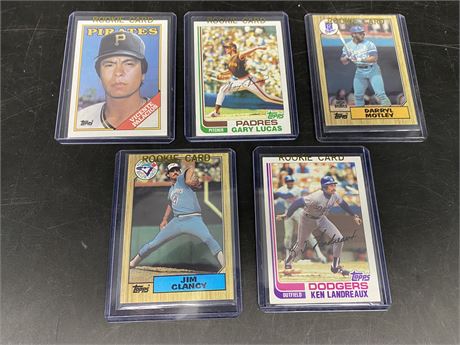 (5) 1980s TOPPS ROOKIE CARDS
