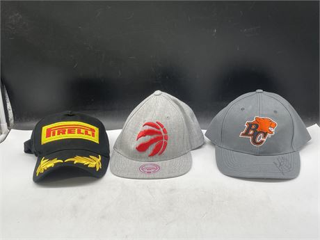LOT OF 3 HATS INCL: SIGNED BC LIONS HAT
