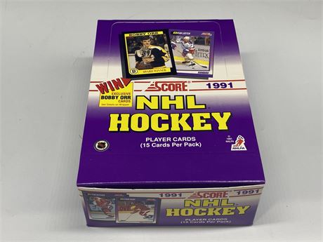 FULL 1991 NHL SCORE CARD PACK BOX
