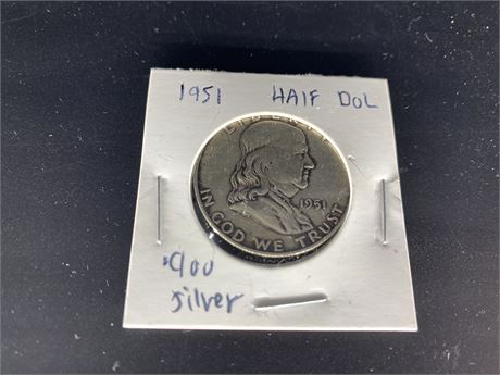 1951 HALF DOLLAR - .900 SILVER