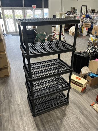 5 TIER PLASTIC SHELVING UNIT - CAN BE DISASSEMBLED (73” tall)