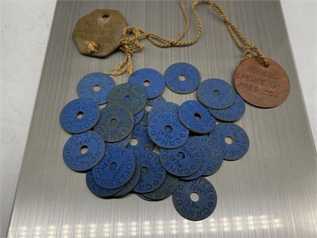 WW2 MEAT RATION TOKENS & DOGTAGS