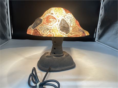 VINTAGE TURTLE SHELL LAMP 10”
