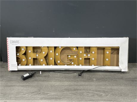 WORKING BRIGHT LIGHTUP SIGN IN BOX 32”x8”