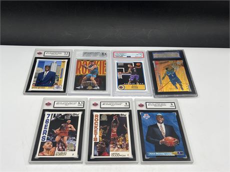 7 GRADED NBA CARDS