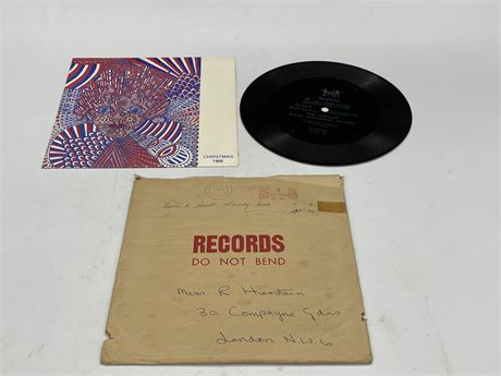 RARE - 10” BEATLES FAN CLUB 1968 CHRISTMAS FLEXI LP - VG+