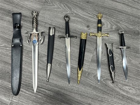 4 DECORATIVE MINI SWORDS (Longest is 17”)