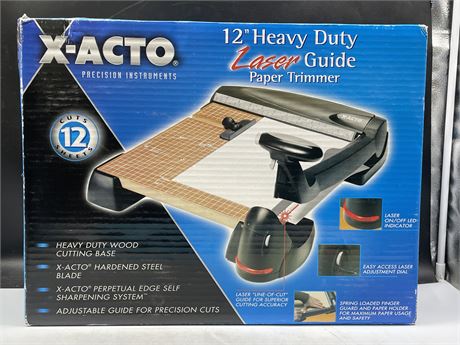 IN BOX X-ACTO (12”) HEAVY DUTY LASER GUIDE PAPER TRIMMER