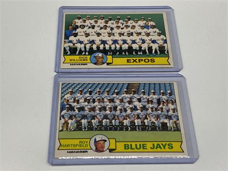 1979 OPC MLB UNMARKED TEAM CHECKLISTS BLUE JAYS & EXPOS (Mint)