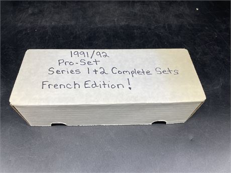 91’/92’ HOCKEY PRO-SET SERIES (FRENCH) 1 & 2 COMPLETE SETS