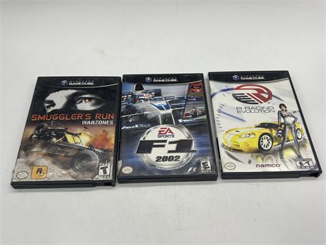 3 GAMECUBE RACING GAMES ALL W/INSTRUCTIONS - GOOD CONDITION