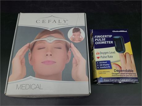 CEFALY HEADACHE PREVENTION DEVICE/FINGERTIP PULSE OXIMETER