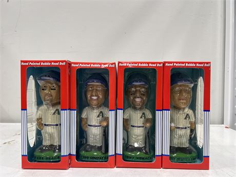 4 HAND PAINTED MLB BOBBLE HEAD FIGURES (OAKLAND A’s)