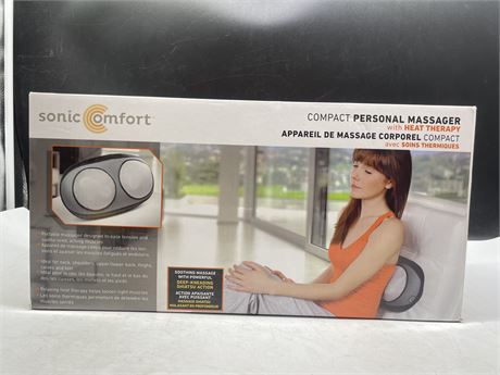 SONIC COMFORT COMPACT PERSONAL MASSAGER WITH HEAT THERAPY
