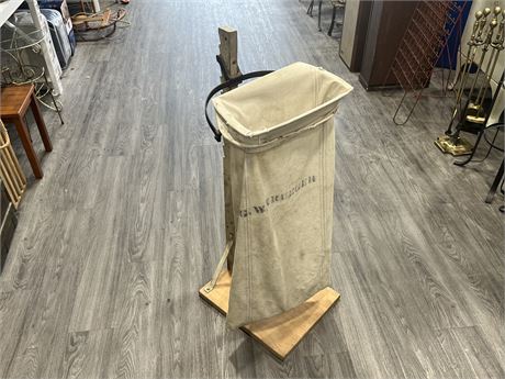 VINTAGE LAUNDRY HAMPER STAND (43” tall)