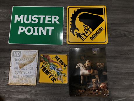1 LOT OF SIGNS (BIGGEST SIGN IS 24”x18”)