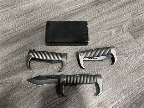 3 NEW POCKET KNIVES (9” long)