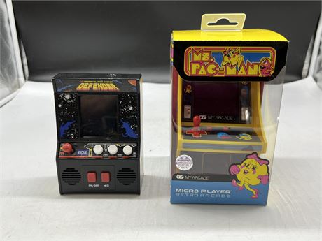 MS PAC MAN MICRO PLAYER RETRO ARCADE & MIDWAY DEFENDER