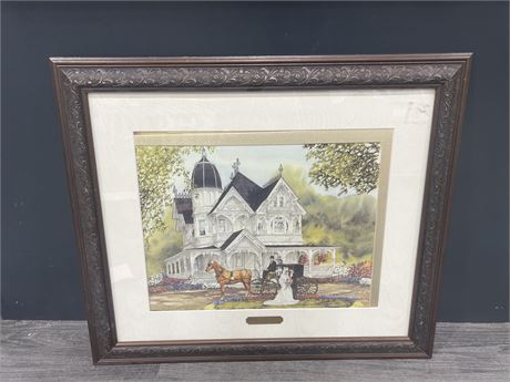 SIGNED FRAMED ‘WEDDING RING’ PRINT BY WALTER CAMPBELL - 24”x28”