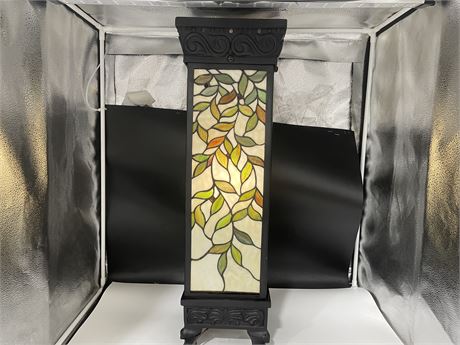 LARGE STAINED GLASS LAMP (WORKS) 30” TALL