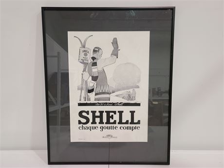 SHELL CHAQUE  GOUTTE COMPTE FRAMED PICTURE 20x16")