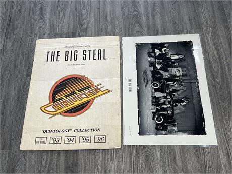 VINTAGE LIMITED EDITION CANUCKS THE BIG STEAL POSTER - 30”x20”