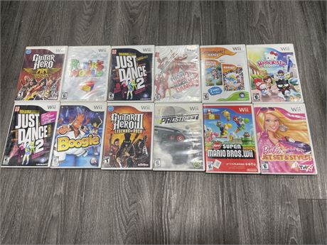 10 MISCELLANEOUS WII GAMES (CONDITION VARIES)