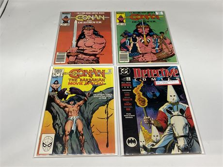 DETECTIVE COMICS #2 (1989) & 3 CONAN THE BARBARIAN COMICS