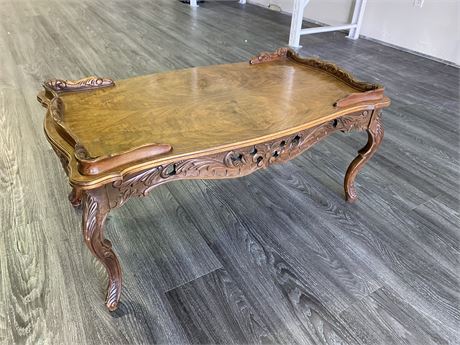 ANTIQUE HANDCARVED WOOD COFFEE TABLE