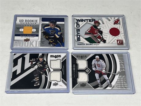 4 NHL JERSEYS CARDS INCLUDING ROOKIE