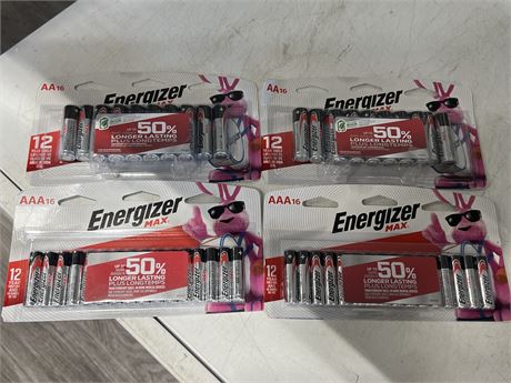4 NEW ENERGIZER BATTERY PACKS