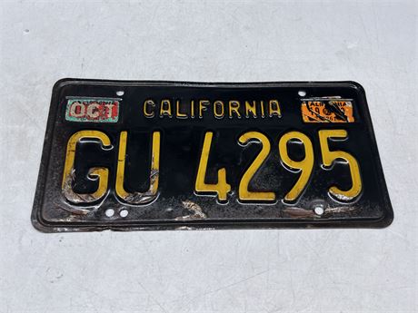 1963 CALIFORNIA BLACK PLATE - DECAL