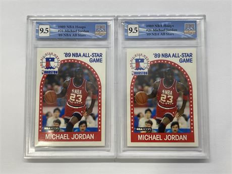 2 GCG 9.5 MICHAEL JORDAN 1989 NBA HOOPS CARDS