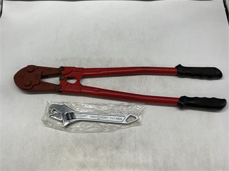 24” BOLT CUTTERS & 10” ADJUSTABLE WRENCH