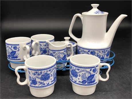 BLUE AND WHITE COFFEE SET (MADE IN JAPAN)
