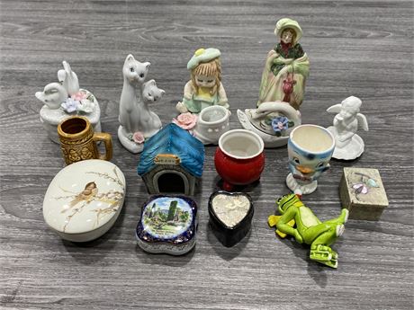 LOT OF PORCELAIN COLLECTABLES / FIGURES