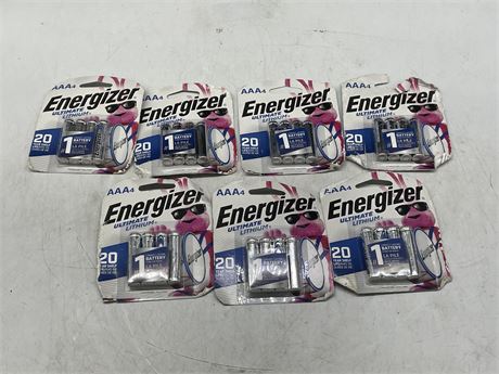 7 PACKAGES OF 4 ENERGIZER AAA BATTERIES (28 BATTERIES TOTAL)