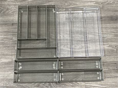 SEVERAL CUTLERY/UTILITY DRAWER TRAYS (HIGHER END)