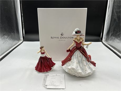 2 ROYAL DOULTON FIGURES IN BOX - EXCELLENT COND. (Tallest 9”)