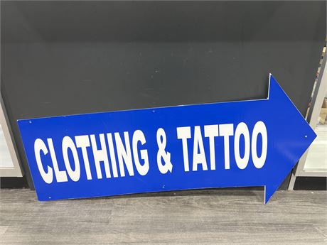 CLOTHING & TATTOO CUT OUT ARROW AD - 47” LONG