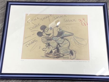 ORIGINAL STORY SKETCH PRINT OF MICKEY & MINNIE FROM “THE BRAVE LITTLE TAILOR”