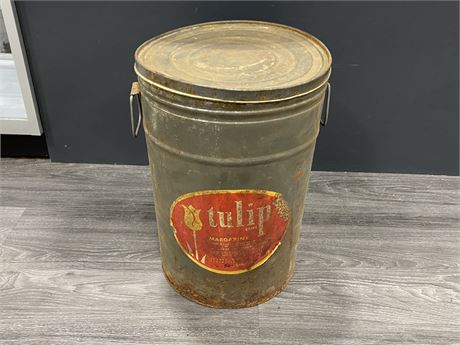 VINTAGE TULIP BRAND MARGARINE CONTAINER (18” tall)
