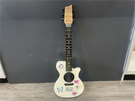 SMALL FIRST ACT ELECTRIC GUITAR (MISSING 2 STRINGS)