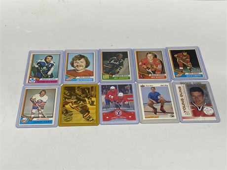 10 MISC NHL CARDS - INCLUDES VINTAGE / ROOKIE CARDS