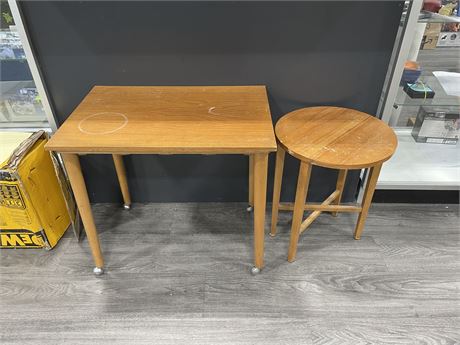 MCM FOLDING STOOL & TABLE 24”x16”x22”