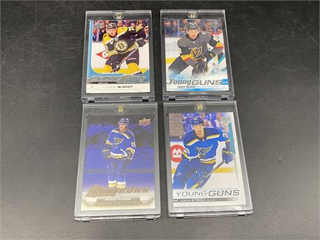 4 NHL ROOKIE CARDS