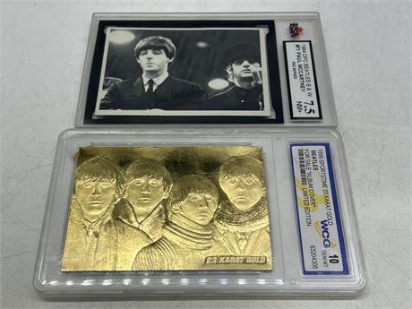 2 GRADED BEATLES CARDS