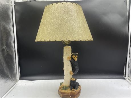 MCM BEAR LAMP WITH FIBREGLASS SHADE (NEEDS CORD) 20”