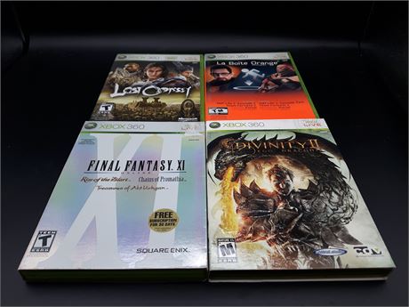 XBOX 360 COLLECTION OF 4 GAMES - VERY GOOD CONDITION