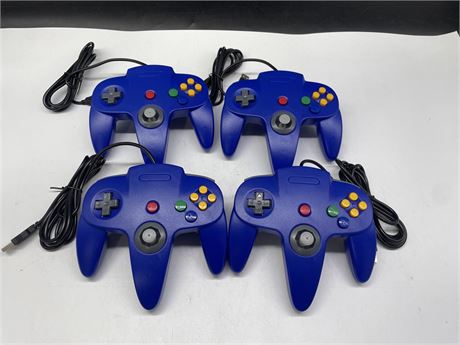4 NEW 3RD PARTY USB N64 CONTROLLERS